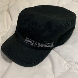 Harley Davidson motorcycle cap hat flat top black